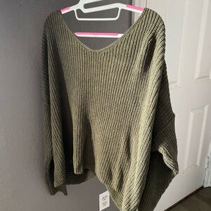 Olive V-Neck Sweater